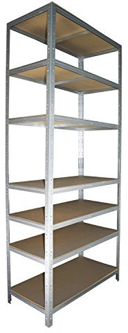 Shelf Creations BASIC Schwerlastregal 180x40x60cm verzinkt 7 Böden Steckregal Kellerregal Lagerregal Werkstattregal Archivregal Haushaltsregal Ordnerregal Metallregal Garagenregal Fachbodenregal