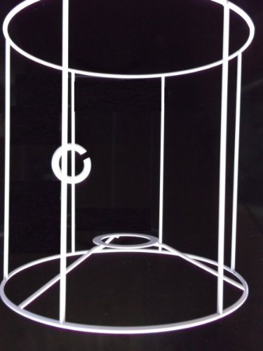 Lampenschirm-Gestell, rund, zylindrische Form, für E14 & E27, weiß, Ø 20 cm, 20 cm hoch