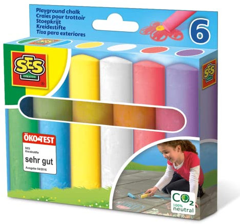 SES-Creative-2206 Confezione da 6 gessetti per Parco Giochi, Colore Misto, 6 unità 1, 2206