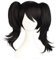 MapofBeauty 22/55cm Kurz Haar und 2 Pferdeschwanz Schöne Mädchen Cosplay Perücke Komplett-Set 3 tlg (Schwarz)