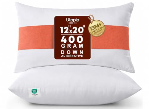Utopia Bedding 12x20 Pillow Inserts, White Throw Pillows for Couch, 2 Pack