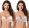Curve Muse Soutien-Gorge Push up (Un Bonnet supplémentaire) décontracté Convertible avec Armatures-Gris Clair,Rose-110B