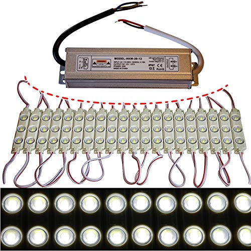 LED Module +- Netzteil - Tageslicht weiß 6500K - 12V - 3x 5730 SMD (10x mit Netzteil)