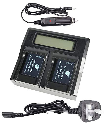 DMW-BCG10E DSTE Replacement Battery (2-Pack) and Rapid LCD Dual Charger Compatible for Panasonic DMW-BCG10,DMW-BCG10PP and Panasonic Lumix DMC-TZ25,DMC-TZ30,DMC-TZ35,DMC-ZR1,DMC-ZR3 Digital Cameras