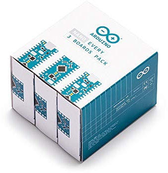 Arduino Nano Every (3 Boards Pack) [ABX00028-3P] - Pack de 3 Placas compactas con microcontrolador ATmega4809, Ideal para proyectos electrónicos, DIY y Aplicaciones IDE.