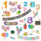 Oblique Unique® Schuleinführung Aufkleber Set ABC Zahlen Luftballons Stifte Tafel Endlich Schulkind Sticker Einschulung Deko Kinder Lernen Bunt