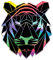 Finest Folia 2 x Polygon Tier Sticker Hologramm Aufkleber Tiere Origami Geometrisch Selbstklebend Kunst für Auto Motorrad Laptop Kühlschrank Wand Dekor R117 (Tiger)