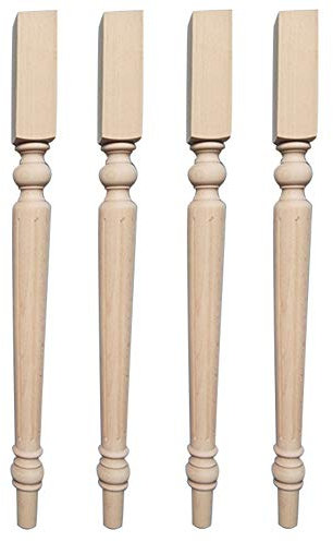 ACXZ Pieds de Table en Bois Massif Non Finis de 75 cm, Pieds de Meubles, Pieds de Rechange pour Table, Commode, Bureau, établi de Bricolage, 4 pièces