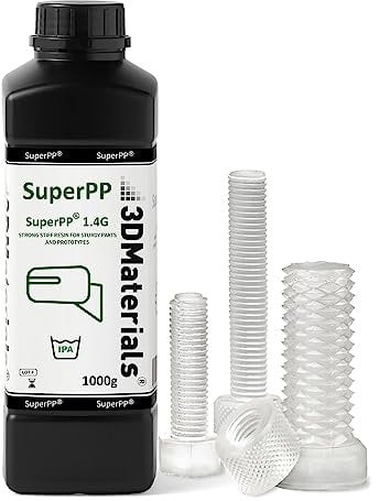 SuperPP Robustes 3D-Druckerharz, schnellster 1,4 GPA 50 µm-Druck in 1,3 Sekunden, Hergestellt in Korea von 3DMaterials (1000g, Transparent)