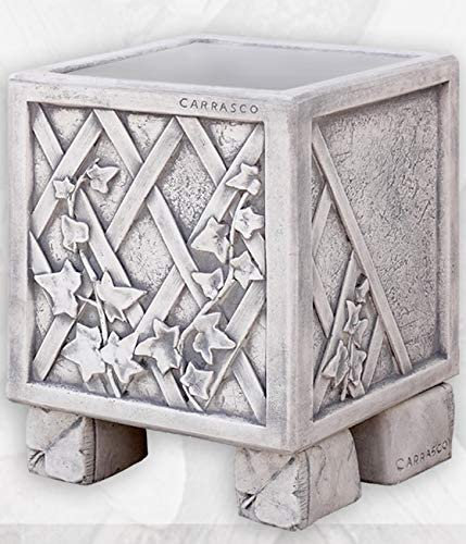 AnaParra Jardinera Hormigón aligerado Modelo Otoño 30x30x30cm. Resistente UV, heladas, Vientos. Sin Mantenimiento. Peso: 21Kg. Color: Gris