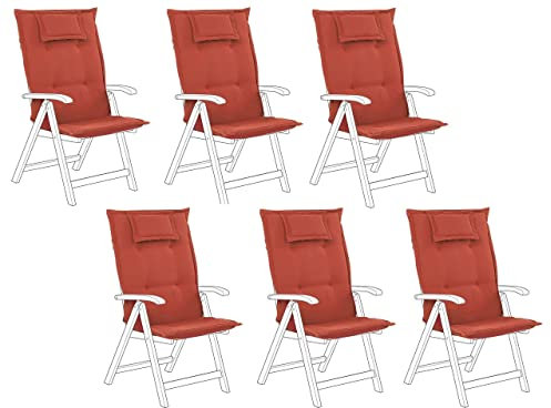 Beliani Polsterauflagen 6er Set hochlehner auflagen Terracotta Polyester Toscana
