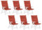 Beliani Polsterauflagen 6er Set hochlehner auflagen Terracotta Polyester Toscana