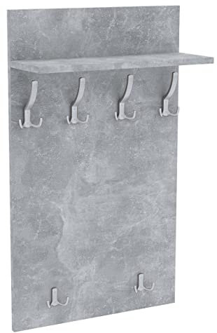 AKKE 100x60 | MAXI Garderobenpaneel Wandgarderobe Garderobe Wandpaneel Kleiderstange ALUMINIUM | BETON