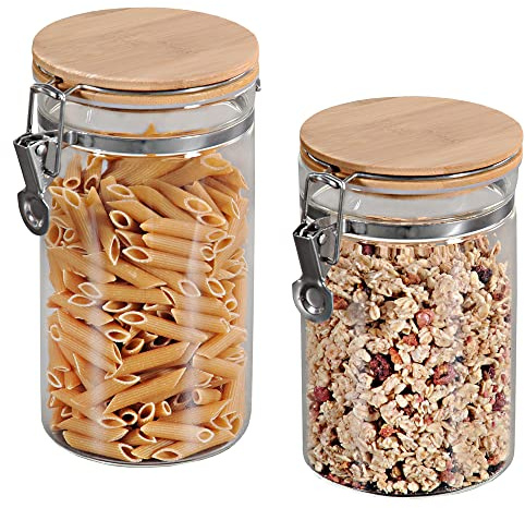 Kesper | Aufbewahrungsgläser 2er Set, Bambusdeckel, Ø 10 cm | 9236913