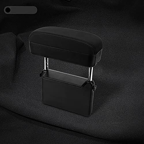 Qirc Car Armrest Box Protector Center Console Armrest Extender Elbow and Forearm Wrist Support Adjustable Height Comfort Pad Universal (Black - Suede)