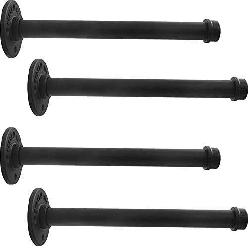 LINKPIPES Regal Halterung, 4-Pack schwimmende Regal Halterung Rustikale Wand montiert, industrielle Rohr Regal Regal Heavy Duty Support Hardware für Holz (10,Schwarz)