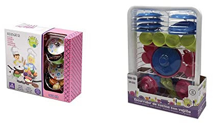 Tachan - Set Menaje de Cocina Metálico de Colores, 22 Piezas (780CS007), Color/Modelo Surtido & Escurridor Grande, 35 Piezas, Color Verde y Amarillo (CPA Toy Group Trading S.L. 55B/55V)