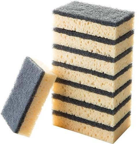 Jkapagzy 8 esponjas biodegradables de fibra de coco para cocina, antiarañazos, para fregar platos, de madera