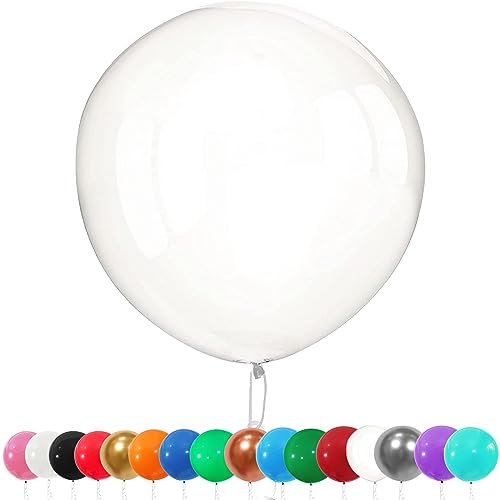 6 Stück Luftballons Gross, 36 Zoll Ballons Groß, Transparente Farbe Latexballon, Luftballons XXL Groß, Grosse Luftballons XXL, Latex Riesige Ballon, für Hochzeit Babyparty Geburtstag Party Deko(91 cm)