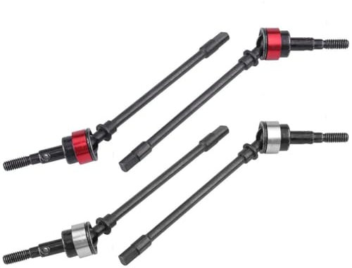 HERCHR 10.5cm / 4.13inch RC Axle Shaft 1/10 Axial, 4 Pieces Universal Drive Shaft High Carbon Steel Front Axle CVD Drive Shaft Remote Control Vehicle Model Accessories for SCX10 RC Car