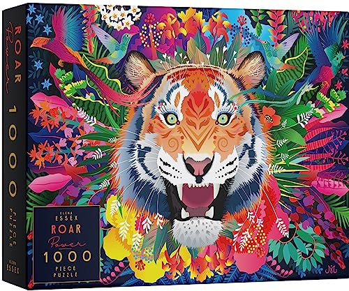 Elena Essex jigsaw puzzles for adults 1000 - Roar Power | jigsaw puzzle Age 14+ | jigsaws 1000 pieces for adults | cool animal tiger cat puzzle | jigsaw puzzles size 68x49cm
