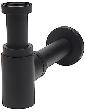 Wirquin 30722858 1.25 Mini Lineis Brass Basin Trap, Matt Black