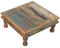 Casa Moro Shabby Chic Tisch Siera L 46x46x18 cm (B/T/H) quadratisch braun bunt aus Altholz gefertigt | Bajot Beistelltisch Vintage Hocker Blumentisch MA5028L