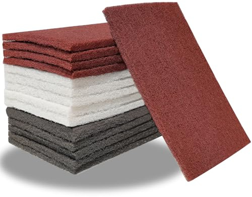 Almohadillas para raspar de uso general, color granate, de 6 x 9 pulgadas, para raspar, estropajar, lijar, imprimación de pintura, adhesión a arañazos, preparación de superficies, automóvil,