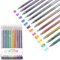 Luksinlong Verträumt Glitzerstifte, 12 Farben Glitzer gelstift, Farbwechsel Sterne Stift Set, Neutrale mädchen stifte für Handschrift Set, Notizen und Markierungen