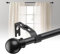 Gardinenstange 70-210cm,Gardinenstange Schwarz Matt 16mm, Gardinenstange Ausziehbar Vorhangstange mit Halterungen,Stabile Gardinenstangenset für Schlafzimmer, Wohnzimmer,Küche