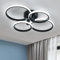 DELIPOP Moderne LED Deckenleuchte, 48W Kreative Runde Deckenlampe Kaltweiß 6500K, Schwarz Deckenleuchten aus Aluminium LED Lampe für Wohnzimmer Schlafzimmer Flur Küche