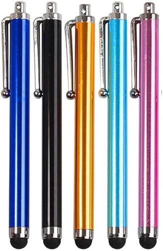 DPWOUM 5 x mehrfarbiger Touchscreen-Stift, Metall-Kondensator-Stift für Laptop und Tablet, zufällige Farbe