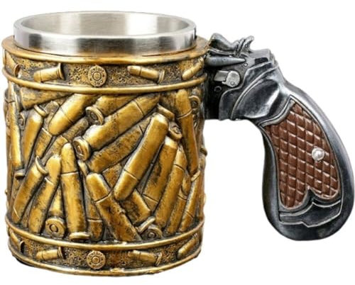 Tsffae Waffenförmiger Edelstahl Bier Tasse Western Revolver Kaffeetasse Bier Tasse Souvenirs Geeignet Für Das Sammeln Von Geschenk