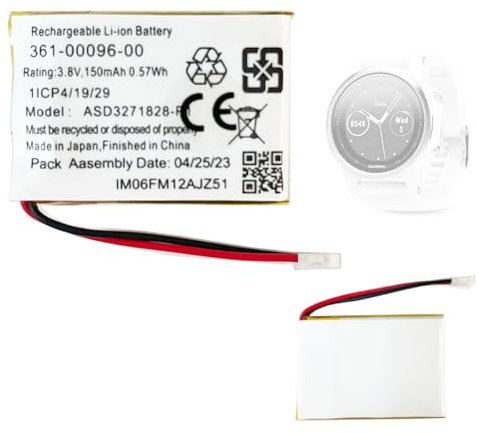 Aousavo 361-00096-00 Batterie de rechange compatible avec Fenix 5S 361-00096-00 GPS Sport Training Watch 3 avec kit de rechange