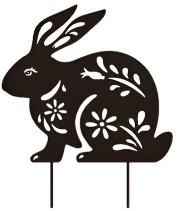 Bvizyelck Gartenstecker Osterhase Metall Gartenstecker Garten Deko Rost Hasen Gartenstecker Metall Gartenfigur Ostern Stecker Kaninchen Gartendeko Baumstecker Tiere Dekoration Für Garten Draußen