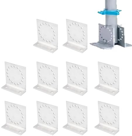 HERCHR 10 Pcs Pinlock Insulators with Gate Connector, Electric Fence Gate End Insulators, Electric Fence Gate End, Stainless Steel Shelf Support Corner Brace, Heavy Duty Angle Code Right Angle