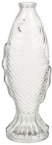 Zerodeko Bouteille en verre en forme de poisson, vase décoratif en forme de poisson, récipient en forme de poisson pour la décoration de la maison, pour décoration de table, fleurs et plantes