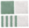 Foam Floor Tiles, 10 Pcs Foam Floor Tiles Grey Green Plush Foam Floor Mat 11.8x11.8 Square Interlocking Carpet Foam Tiles Fluffy Baby Play Mat for Nursery Room, Foam Floor Tiles