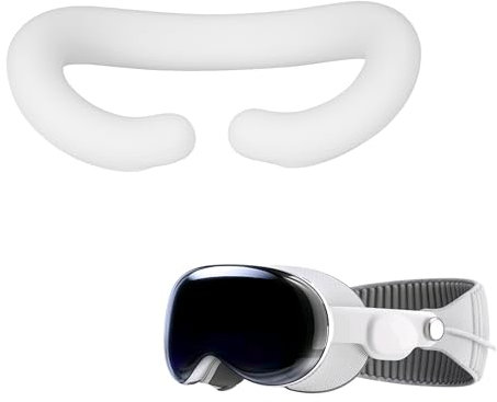 kwmobile Cover for VR Glasses Compatible with VR Lenses Apple Vision Pro Cover - Silicone Mask - White