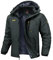 Rdruko Skijacke Herren Warme Winterjacke Gefüttert Verdickt Softshelljacke Wasserdicht Snowboardjacke Atmungsaktiv Funktionsjacke mit Abtrennbarer Kapuze(Dunkelgrau, L)