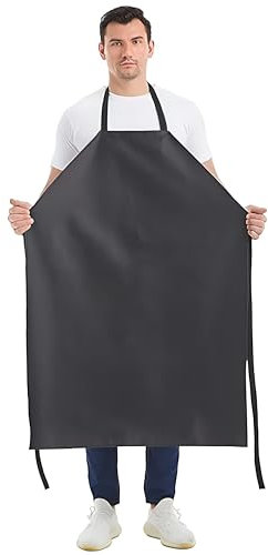 FHBHJNATC Wasserdichte Schürze, Robust Arbeitsschürze, PU-Lederschürze, Kunstlederschürze, Geeignet für Professionelle Köche, Hobbyköche, Metzger, Friseur, Reinigungskraft, Tierpflege