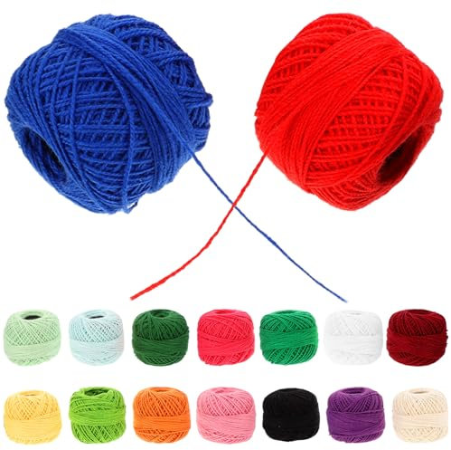 AOKWAWALIY 16 Rollen Stickgarn- -Set Stickgarn-Rolle Wolle Baumwolle Linie Nähen Basteln Herstellung Freundschaftsarmband Diy-Nähzubehör