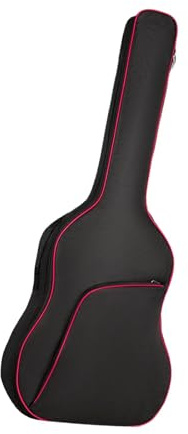 Qianly Gitarrenkoffer, E Bass Tasche, 40 41, Rutschfeste Unterseite, Dicke Polsterung, Gitarren Rucksack, Gitarrentasche für Die Reise, Klassisch, ROT