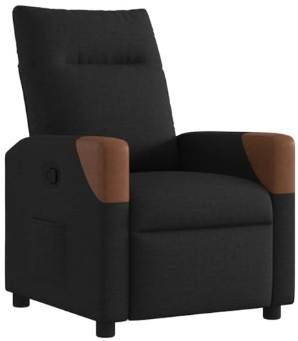 vidaXL Relaxsessel Schwarz Stoff, Sessel, TV Sessel, Sessel verstellbar, Fernsehsessel, TV-Sessel, Fernsehsessel verstellbar, Sofasessel, Liegesessel