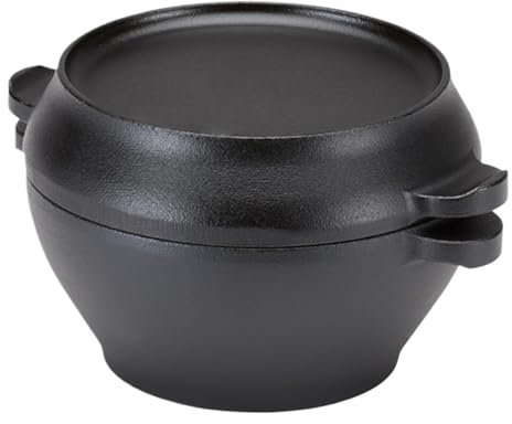 Dutch Oven Serving Pot - Cast Iron Dutch Oven Pot Dutch Oven Cookware Heavy Duty Dutch Oven Cookware - Double Handle Bread Baking Pot, Fundi Iron Pot
