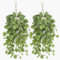 Daily Treasures Artificial Hanging Plants with Pots -2 Pack Realistic Trailing Monstera Leaf Decor with Hanging Rope,Decorative Fake Plants with Lush Leaves for Shelf/Wall Greenery Garden Outdoor Home