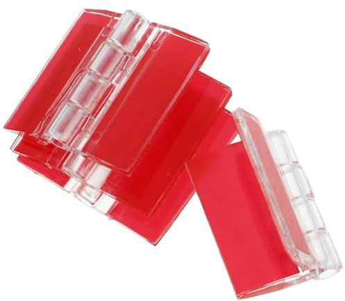 4Pcs Self Adhesive Hinge Transparent Hinges Cabinet for Crafts Mini Fish Tank Hinges Aquarium Lid Acrylic Replacement Hardware(3.50X3.00X0.50CM)