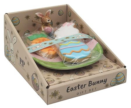 Lesser & Pavey Easter Bunny Gifts Easter Bunny Plate Gift Set with Cookies | Decorative Plate for Home & Kitchen | Festive Gift Set for Kids & Adults | Ideal Easter Gift & Tableware