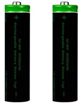 2 Pack 3200 mAh Button Top Batteries, NiMH High Capacity Battery Rechargeable for LED Flashlight, Headlamp, Remote Control, RC Car, etc, Size: 18.01mm*67.01mm/0.7inch*2.63inch
