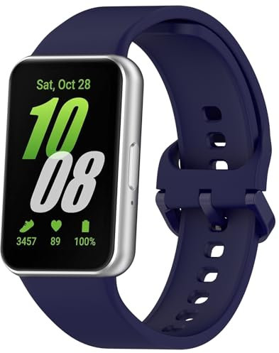 Wownadu Correa Compatible para Samsung Galaxy Fit 3 R390 40mm, Pulseras de Repuesto Mujer Hombre Silicona Correas Azul
